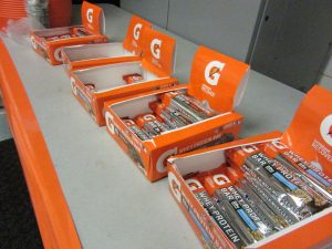 Gatorade provided workout snacks, such as energy bars, to winter athletes this past week as a part of the 