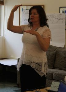 Instructor Gina Ehlert teaches students how to work with people who have bipolar disorder.
