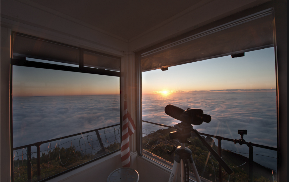 Facing East, the Gardner lookout gives its volunteers a view of the sunrise