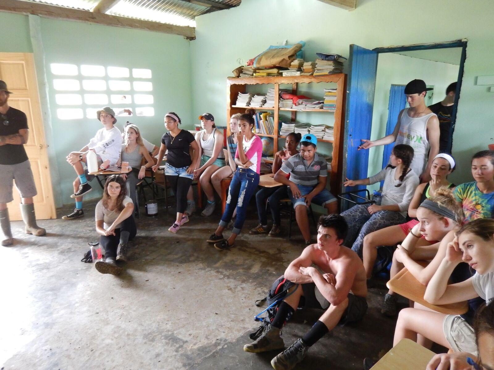 Zadoff and other volunteers visit a school in Panama