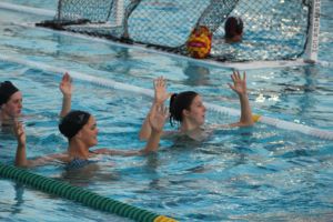 Senior co-captains Caitlin Donnelly (left) and Ashley Lamar (right) lead warm ups in practice.