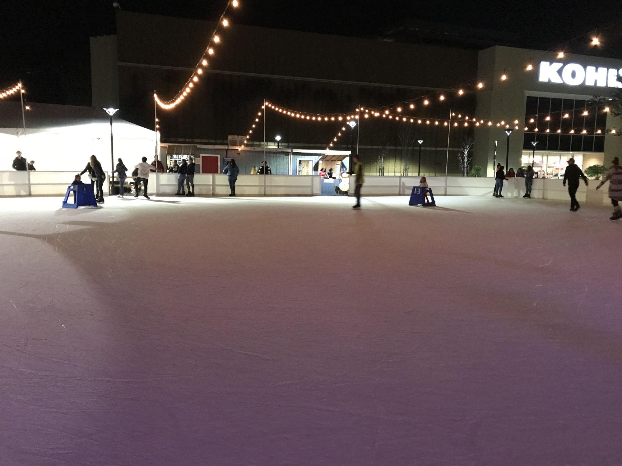 The nearly empty rink provided lots of room for skaters. 