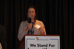 Before community members began a candlelight walk, Sarah Matson, executive director of Canal Alliance spoke about celebrating diversity. 