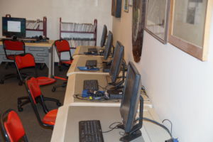 Even though computers have been removed from computer labs, students can still use desktops in the library.