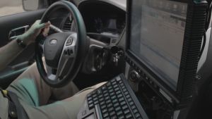 The computer system that Officer Barclay (CHP) uses to gain information about calls while in the car
