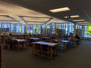 The library also provides students with a quiet environment to work before and after school.