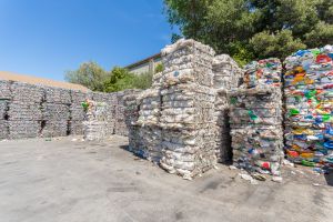 Marin Sanitary Service has accumulated quite the assortment of recyclable material, from cans to plastic bags.
