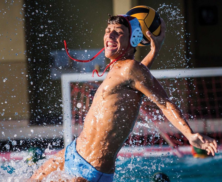 The boys’ water polo team isn’t afraid to have a little fun. After a canceled game against San Marin on Sept. 28, sophomore Giorgio Cico jumps off of the pool’s bottom and fires a leaping shot on goal.