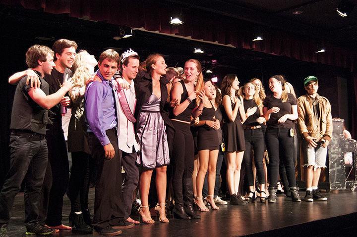 DRAMA SENIORS take their last bow on the Little Theater stage during Senior Farewell, May 31.