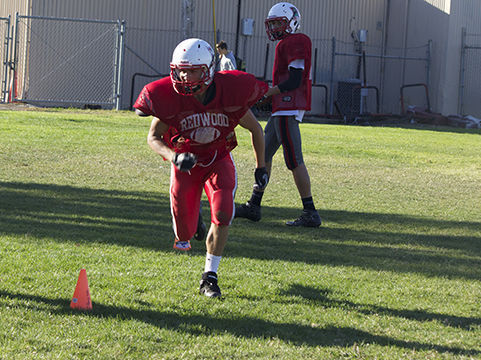 Preparing for tomorrow’s game against Terra Linda, freshman Nick Calzaretta works out at practice on Tuesday.