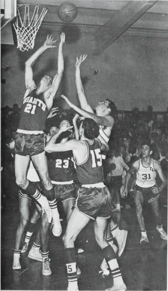 A 1963 yearbook photo depicts Redwood playing against Terra Linda.