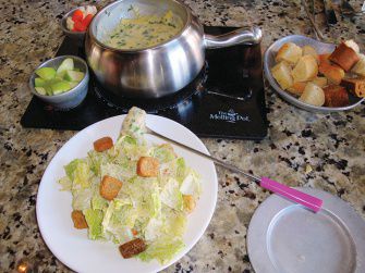 CHEESE FONDUE, salads, and chocolate fondue are just some of the foods you and your date can share at the Melting Pot restaurant in Larkspur. 