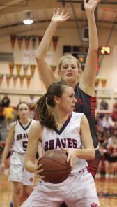 Justin-Siena's Isabel Jennings grabbed six offensive rebounds for the Braves