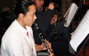 Senior Jane Bhan plays clarinet at rehearsal for the Young People's Symphony Orchestra in Berkeley.