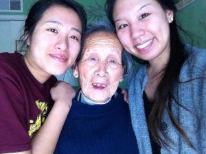 Senior Nancy Luo with her grandmother and sister. 