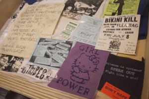 A collection of old Riot Grrl leaflets.