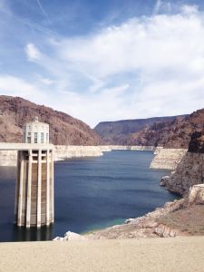 The current drought has taken a toll on Hoover Dam, seen here in late March. Many cities in California, including Los Angeles, rely on the dam’s water for a consistent supply of power.