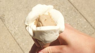 AMORINO’S, AN ITALIAN style gelato shop now located in the Corte Madera Village shopping center is serves ice cream in a signature flower shape.