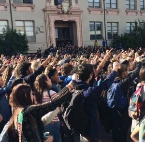 Berkeley High School students marched through the streets on Nov. 5 in protest of a racially offensive message left on a school computer.