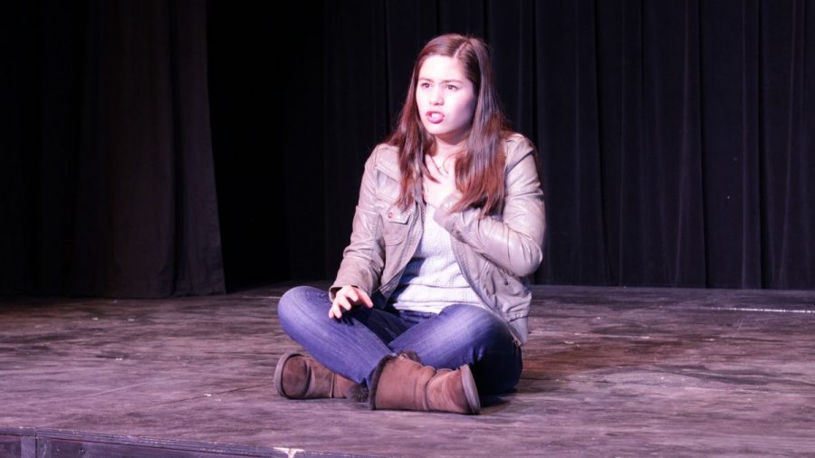 Senior Sofia Cassidy emotionally performs a monologue.