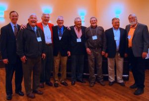 The 1959 Redwood varsity boys' swim team reunited for an Athletic Hall of Fame banquet on March 5.