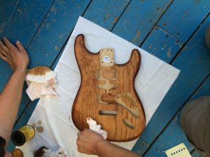 Petersen finishes his first guitar