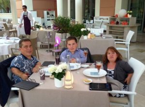 The Uniacke family dines in Monaco.