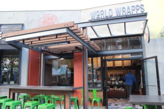 World Wrapps new design allows seating inside and provides a heat lamp outside.