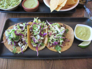 Filled with steak, lettuce and cilantro, the tacos de carne asada offer a fresh taste and delicious flavor, although they are price for teenagers at a cost of $15 for three tacos.