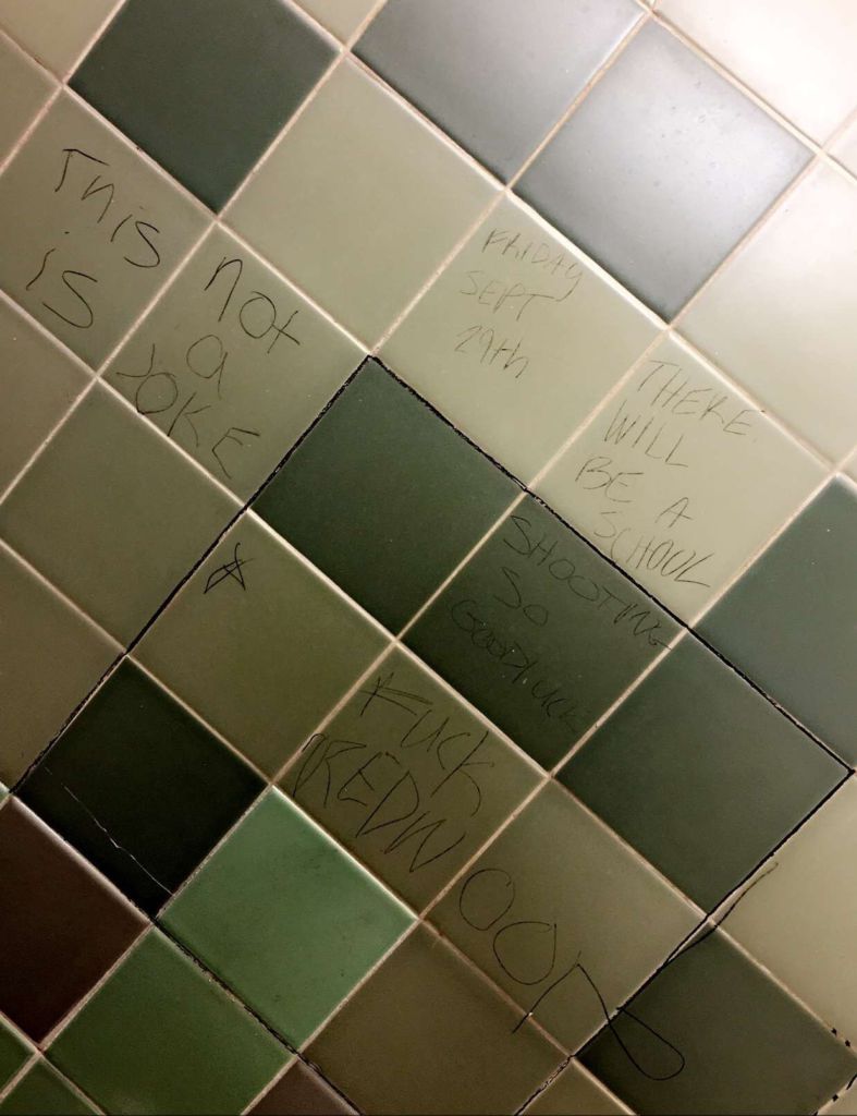 Students and staff were notified about the graffitied threat, forcing administration to  determine its legitimacy.