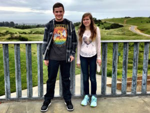 Max and Olivia Raskin visiting UC Santa Cruz. 