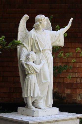 Standing on the campus of San Domenico school, this religious statue is one of the 18 remaining statues in the school.