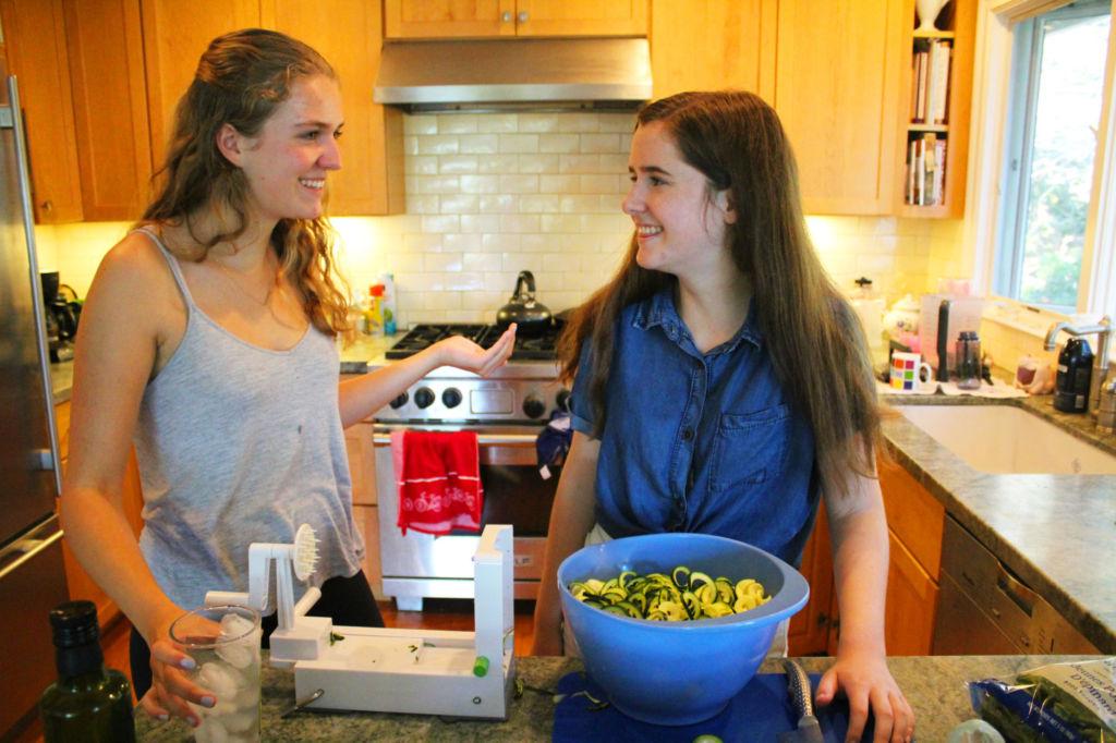 Fogarty (right) and Duys (left) enjoy cooking healthy meals for themselves.