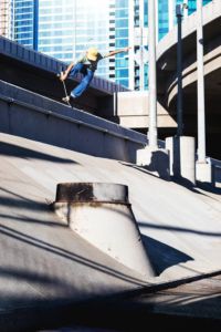 Gorham dangerously completes a trick in San Francisco