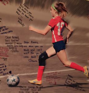 McGonigle’s teammates made her a poster to support her during these difficult months. 