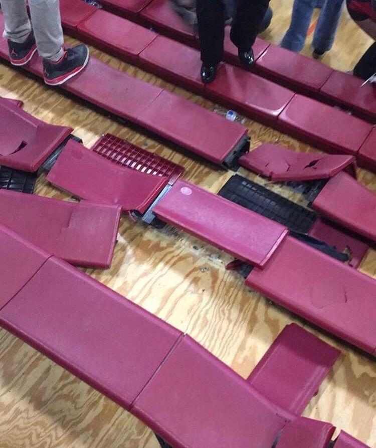Tam students break Redwood bleachers during rival basketball game