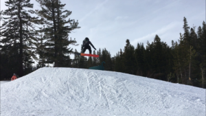 Junior Baylor Rembrandt gets air on a jump in Tahoe.