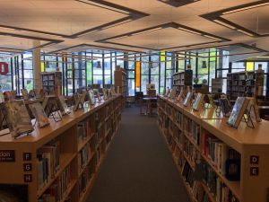 The Redwood High School library services hundreds of students educational needs everyday.