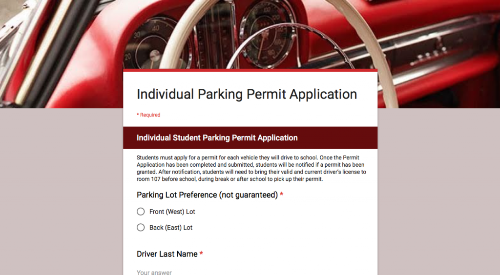 Administration opens application for new parking plan