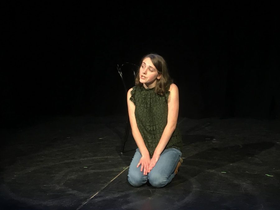 Olivia Ray nears the end of her first of two monologues.