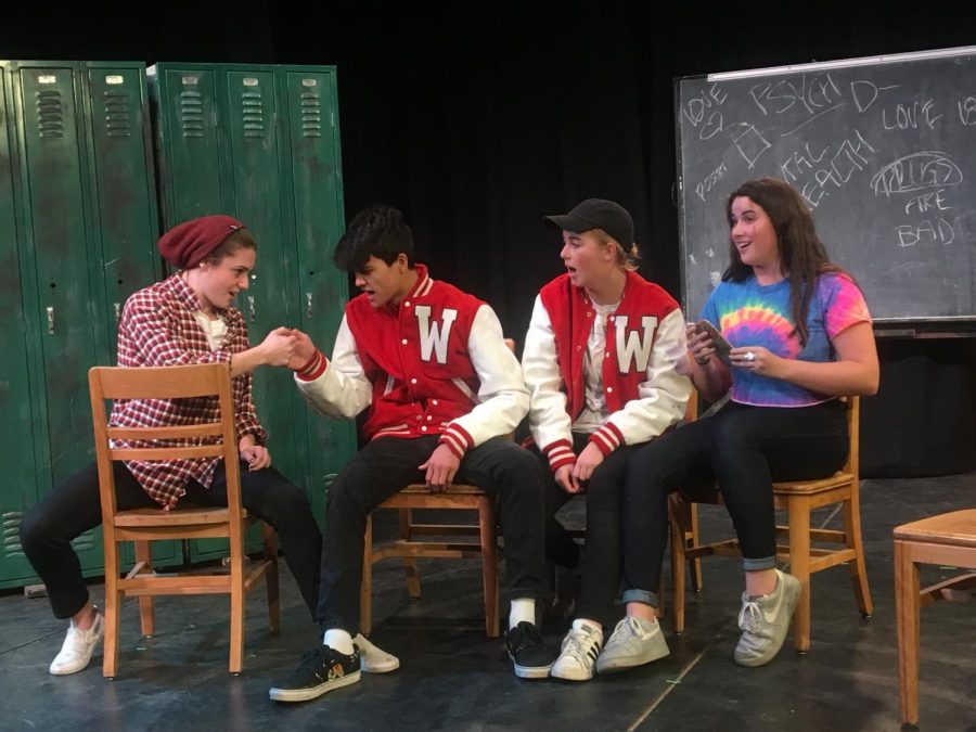 Upperclassman, playing typical high school students, perform their One Act.