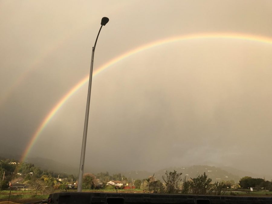 Double+rainbow+shining+over+Kentfield+on+Monday+morning.
