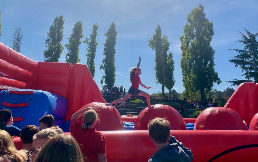 
Students take on the obstacle course as Homecoming week festivities continue.