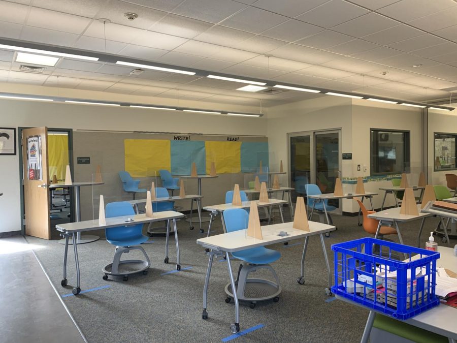 On Monday Oct. 5th, Hall Middle School students returned to in-person learning complete with plexiglass barriers and socially distanced desks. 