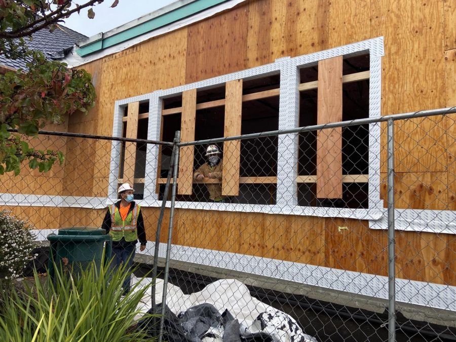 Construction continues at the Belvedere Tiburon Library.