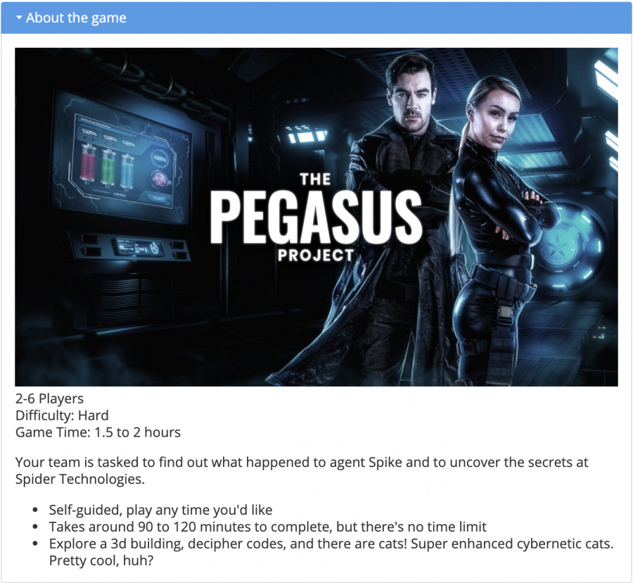 Taking just under two hours to finish, The Pegasus Project was challenging but enjoyable (Courtesy of EscapeSF)
