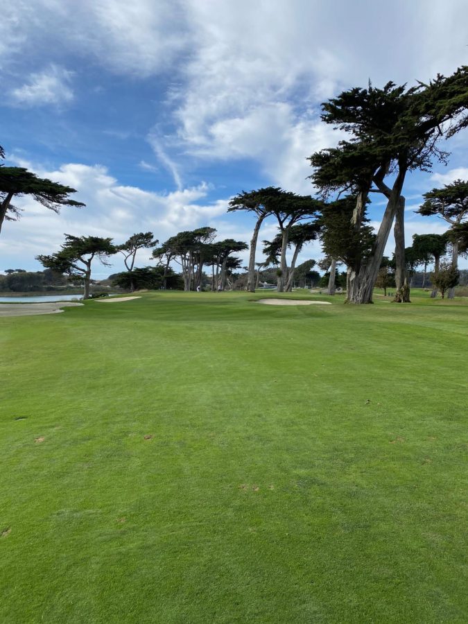 Perched above Lake Merced, the short par 4 16th serves as a highlight of the round.