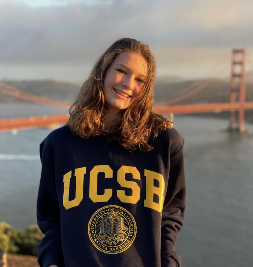 Announcing her commitment to UCSB, Emma McDermott shows off her spirit. (Photo courtesy of Emma McDermott)
