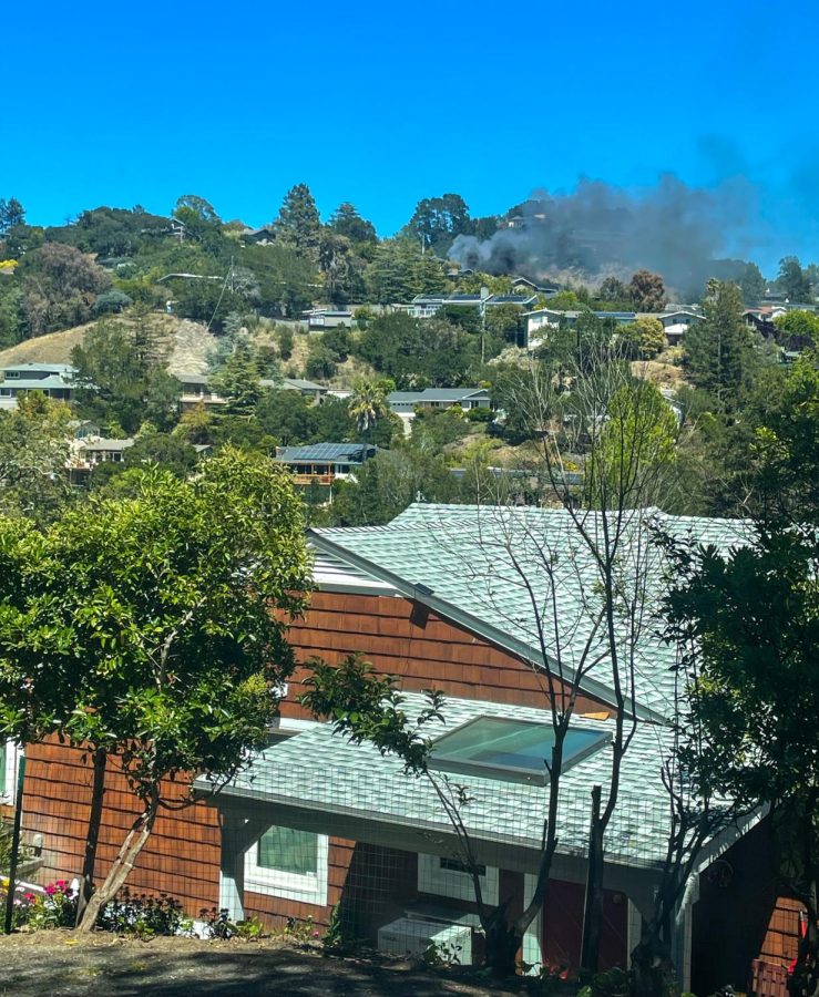 Fire on the mountain in Greenbrae. Luckily it was contained shortly hereafter protecting the neighborhood from destruction. 