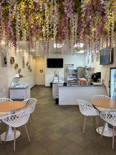 Walking into Bliss, customers are greeted with beautiful floral decor.
